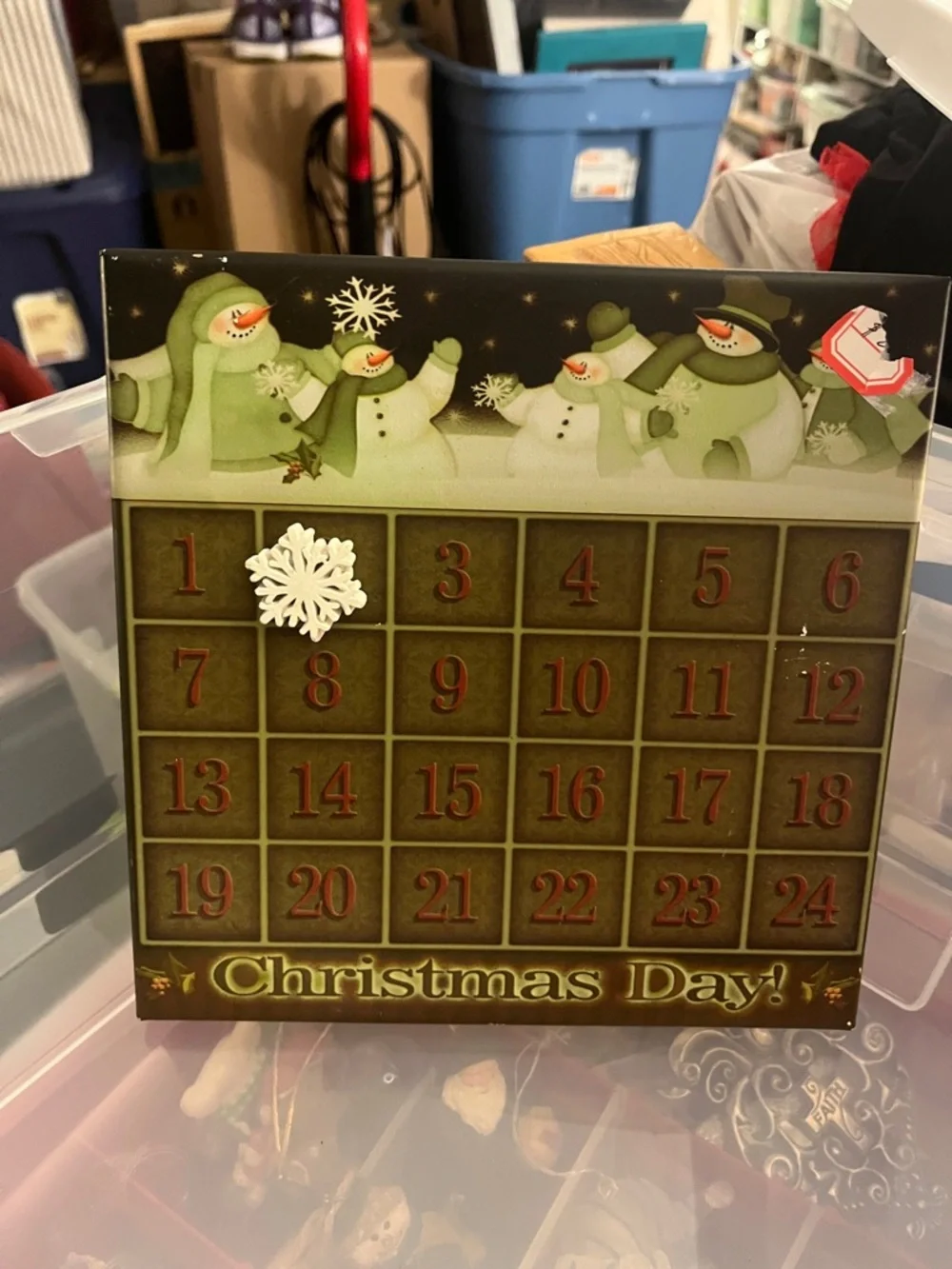 Green Snowmen countdown Calendar - Christmas Day!